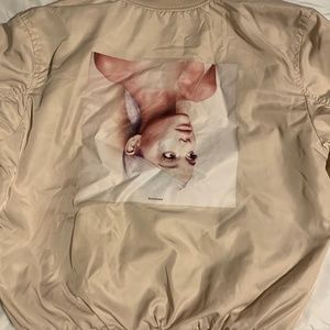 H&M Ariana Grande satin bomber jacket